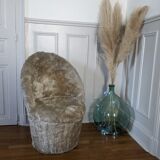 Fauteuil moumoute beige