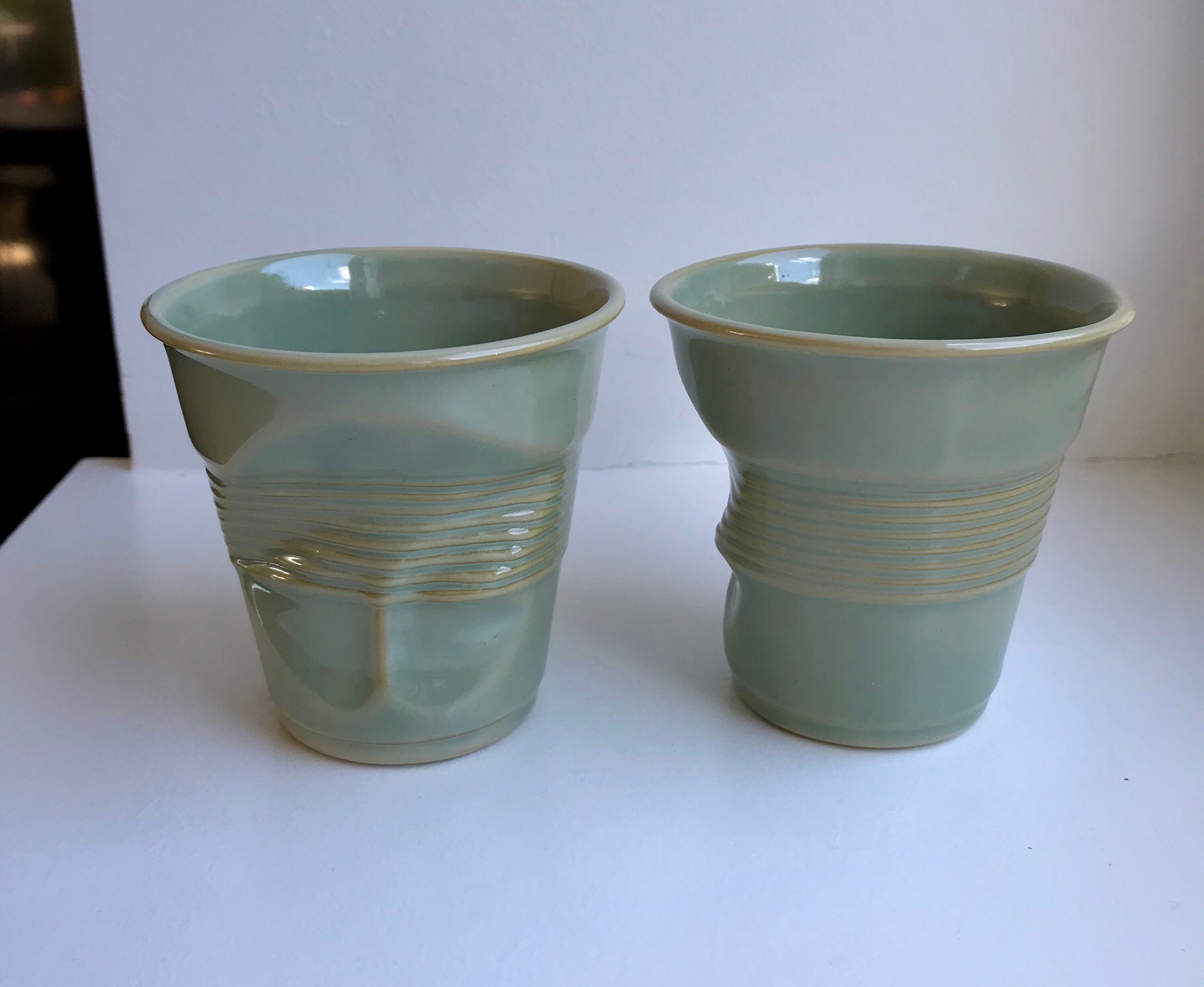 Duo de tasses revol couleur vert sauge