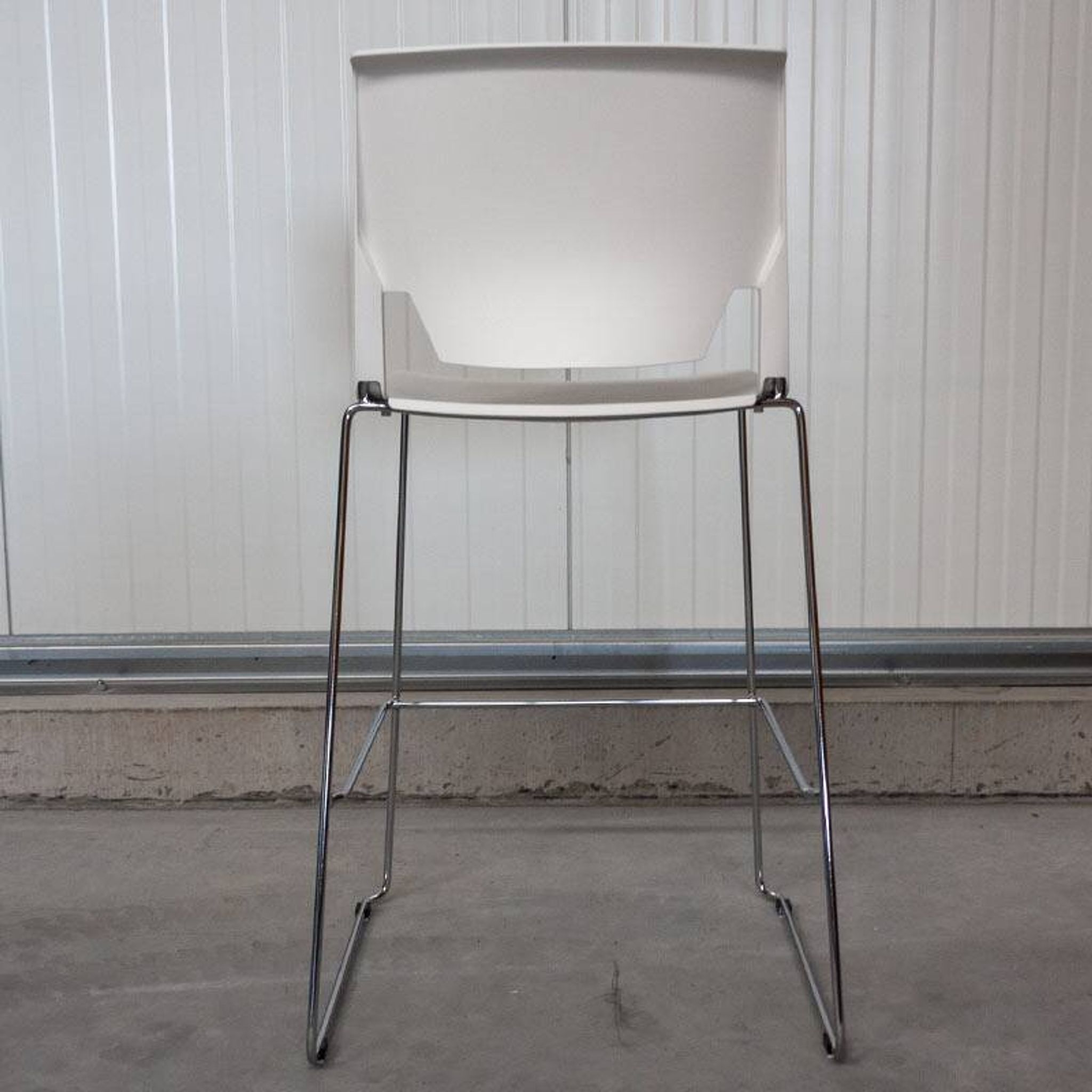 Very high stool from Haworth white and chrome