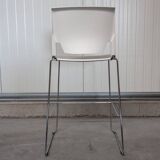 Very high stool from Haworth white and chrome