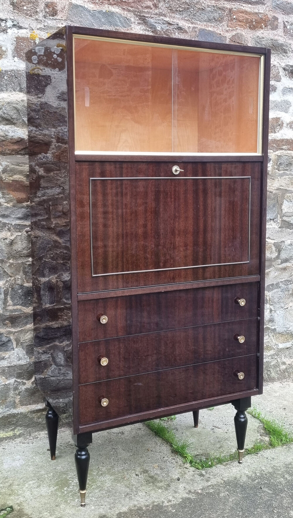 Desk, chest of drawers, shelves, library, vintage, 50s - 60s