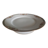 Standing plate porcelain of limoges flower baskets, fruits - beginning 20th