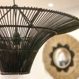 Black rattan pendant light