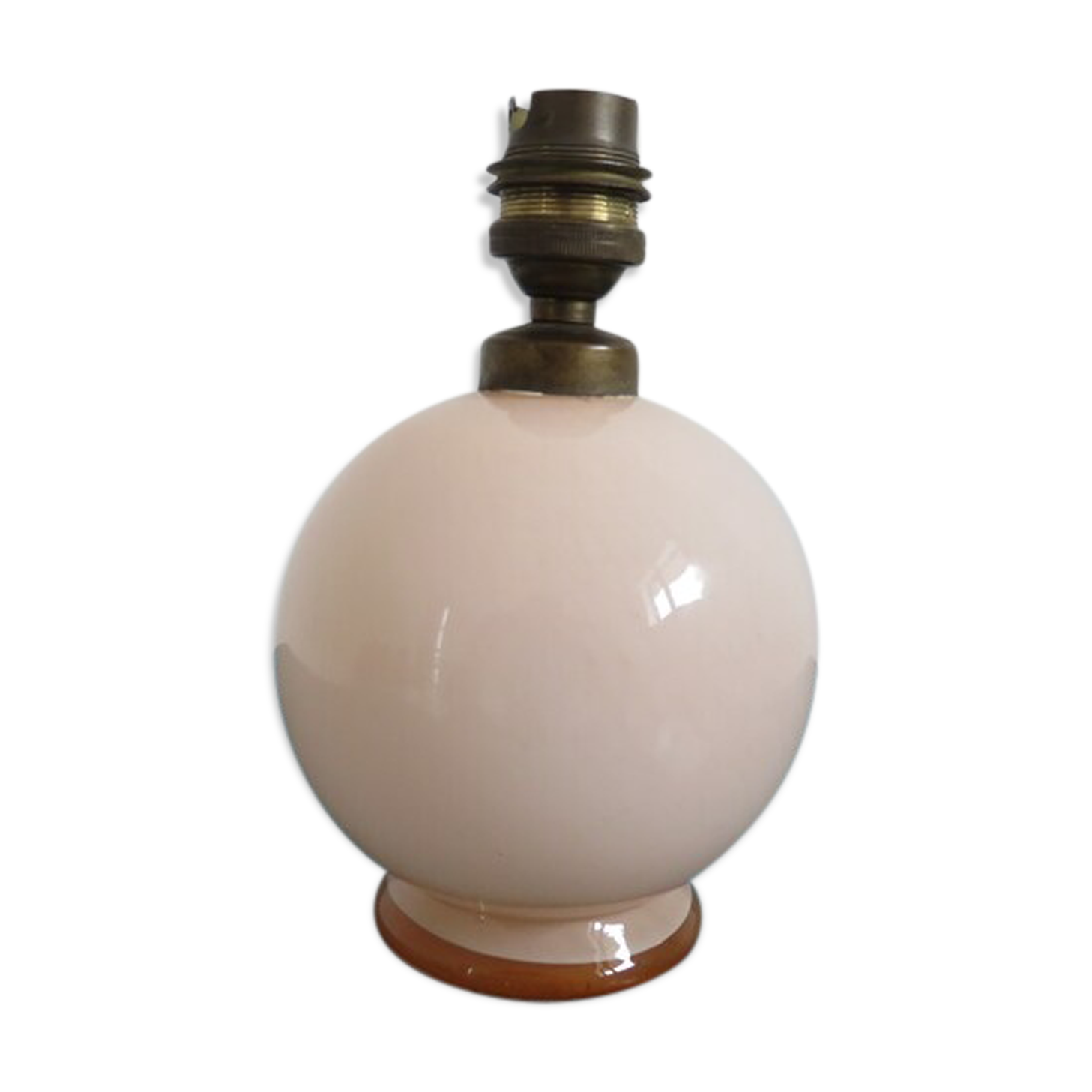 Lamp " ball " in pale pink opaline, Art Deco years 40 50