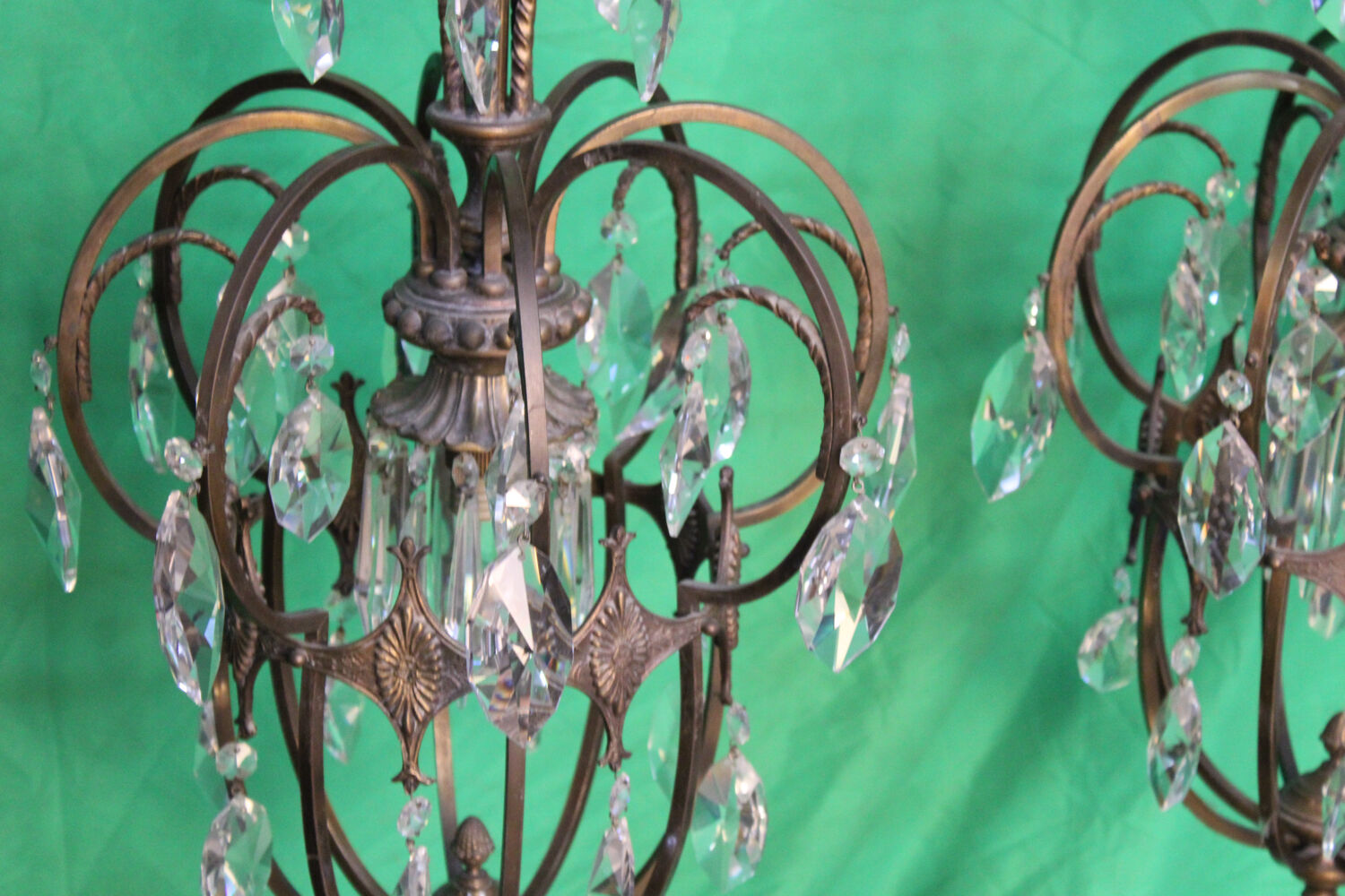 Par of Gilt bronze Chandelier C.1900 Italy
