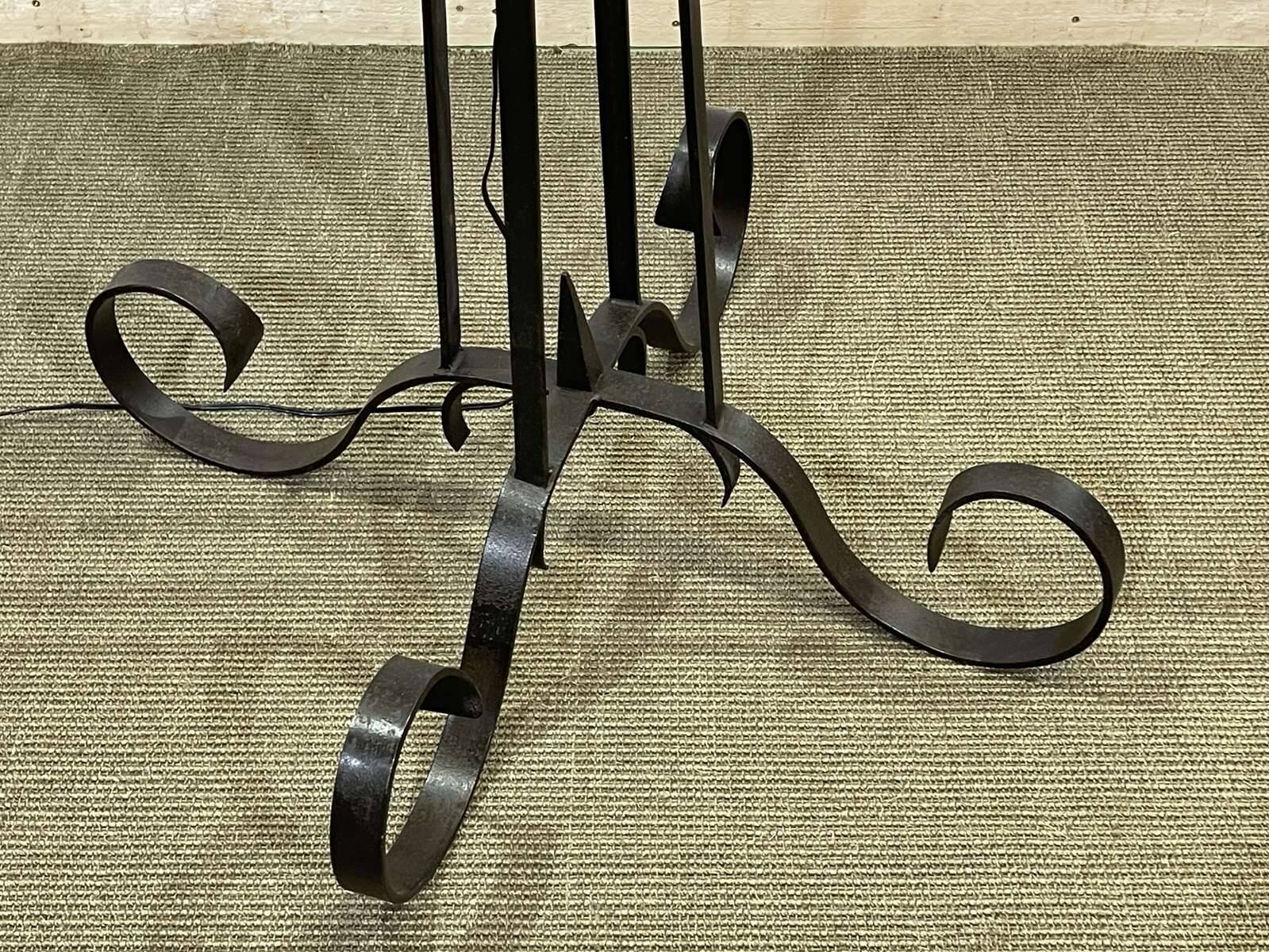 1930s wrought iron floor lamp