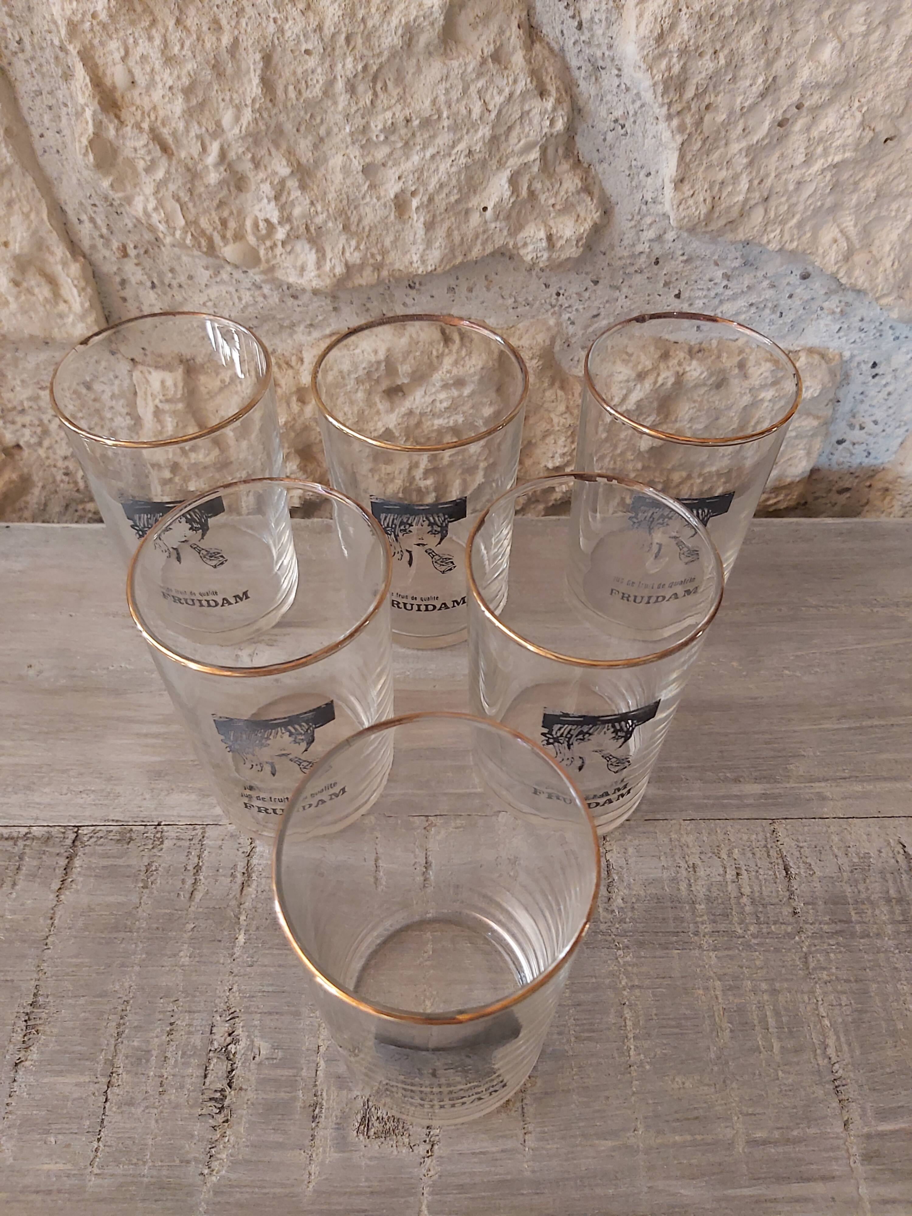 Set of 6 fruidam fruit juice glasses