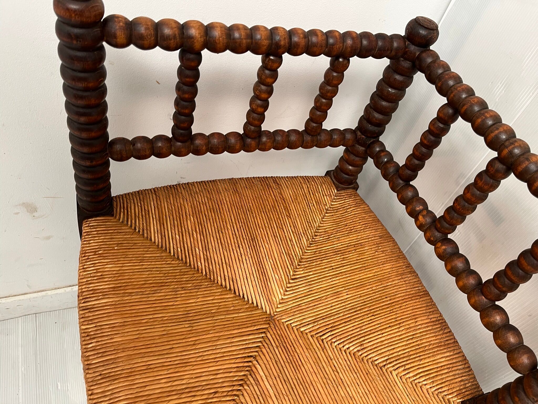 Corner chair wood turned vintage, 50-60s