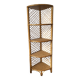 étagère d'angle en rotin années 60-70