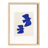 "birds" painting on paper - original illustration signed Eawy