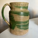 Pitcher in glazed earth of farm Dieulefit folk art early 20th
