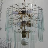 Large chandelier, 46 hanging beveled glass plates