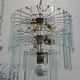 Large chandelier, 46 hanging beveled glass plates
