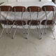 4 chairs in brown skaï and metal vintage year 60