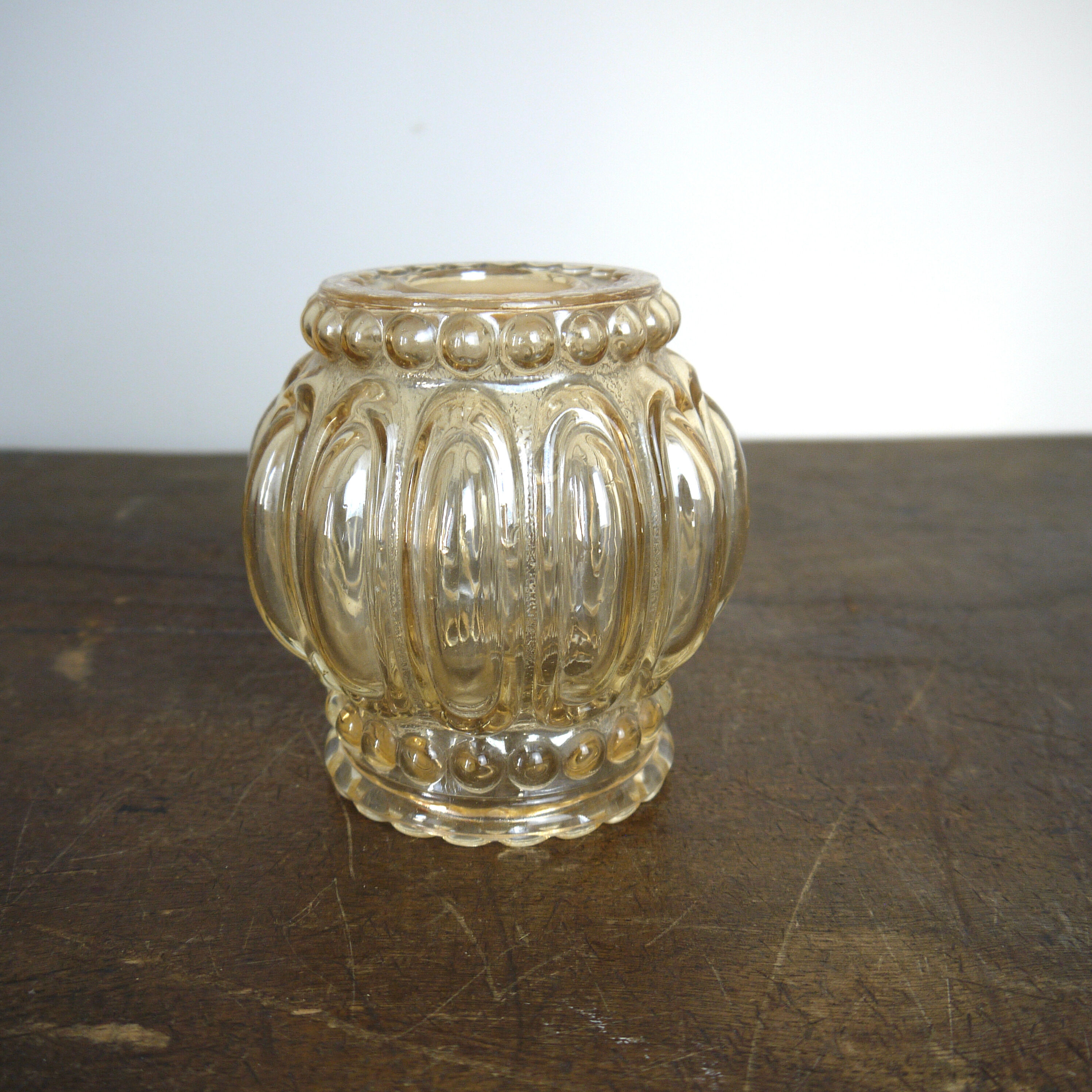 Orange moulded glass lampshade