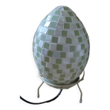 Green mosaic glass egg lamp night light