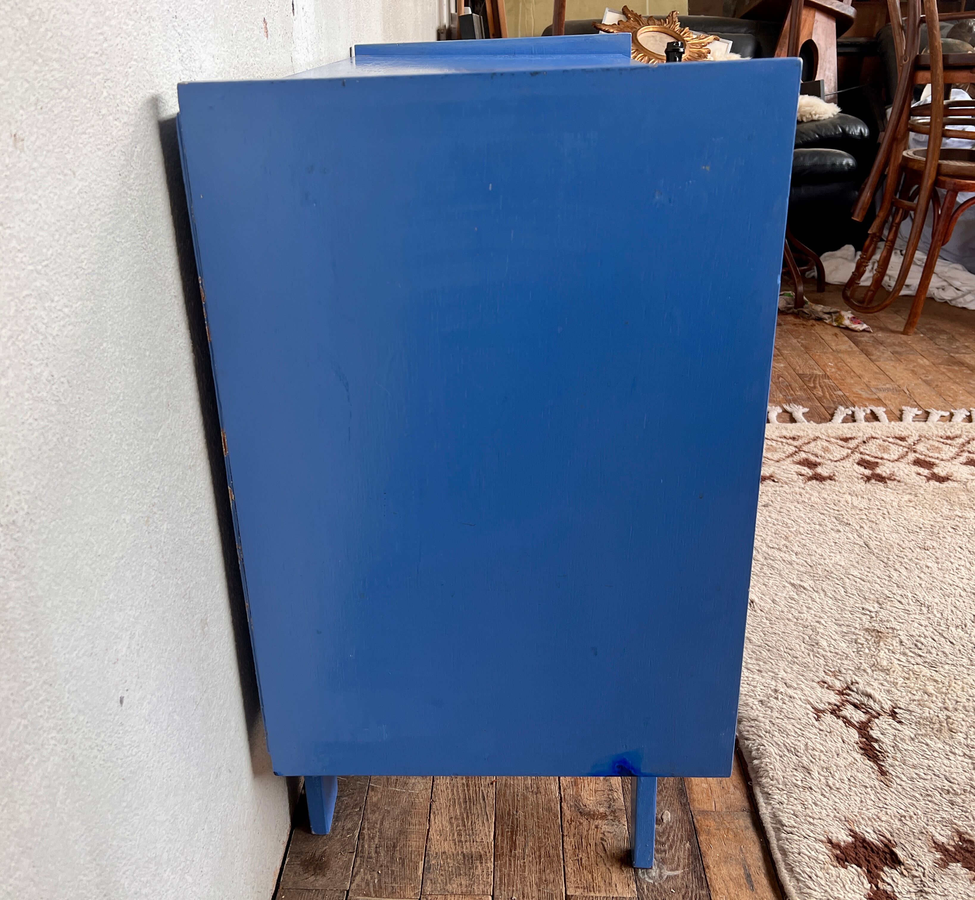 Commode semainier vintage ragpicker electric blue 1950