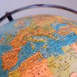 Illuminated geoscope globe on a chrome stand, Italy circa 1980