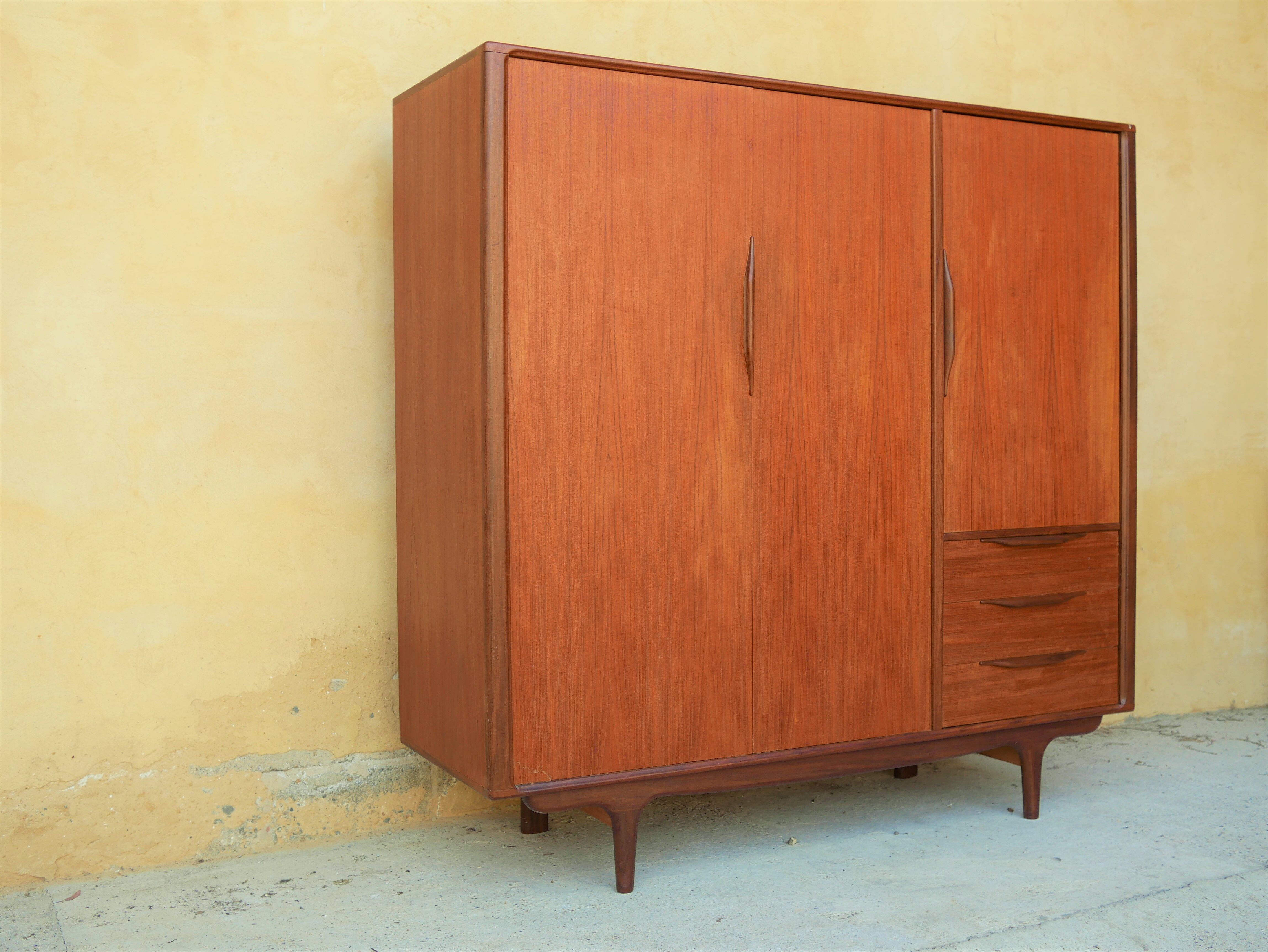 Scandinavian teak wardrobe by Roche-Bobois editions