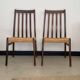 8 wooden chairs with woven rope, 1950s