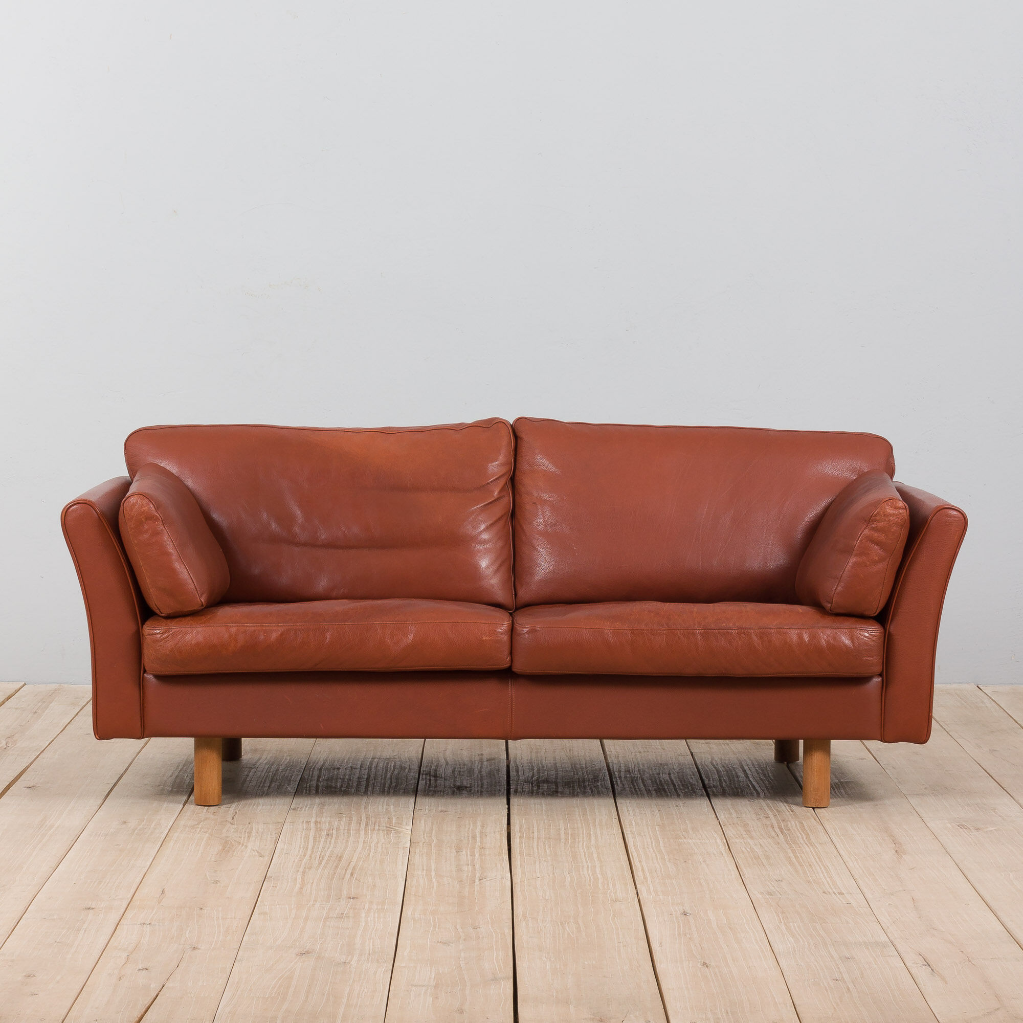 Brown aniline leather sofa, 1970/80s