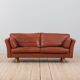 Brown aniline leather sofa, 1970/80s