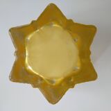 Vase forme étoile en verre jaune Art Déco Walther Glas Germany