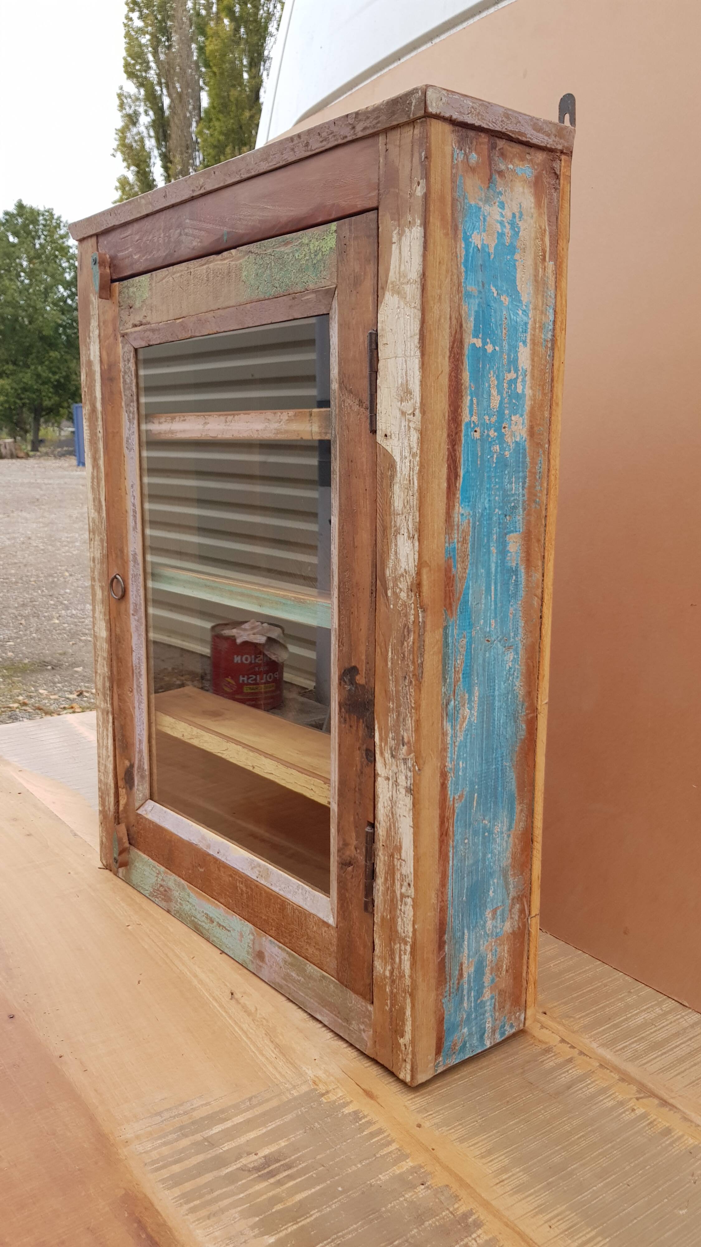 Polychrome teak display case