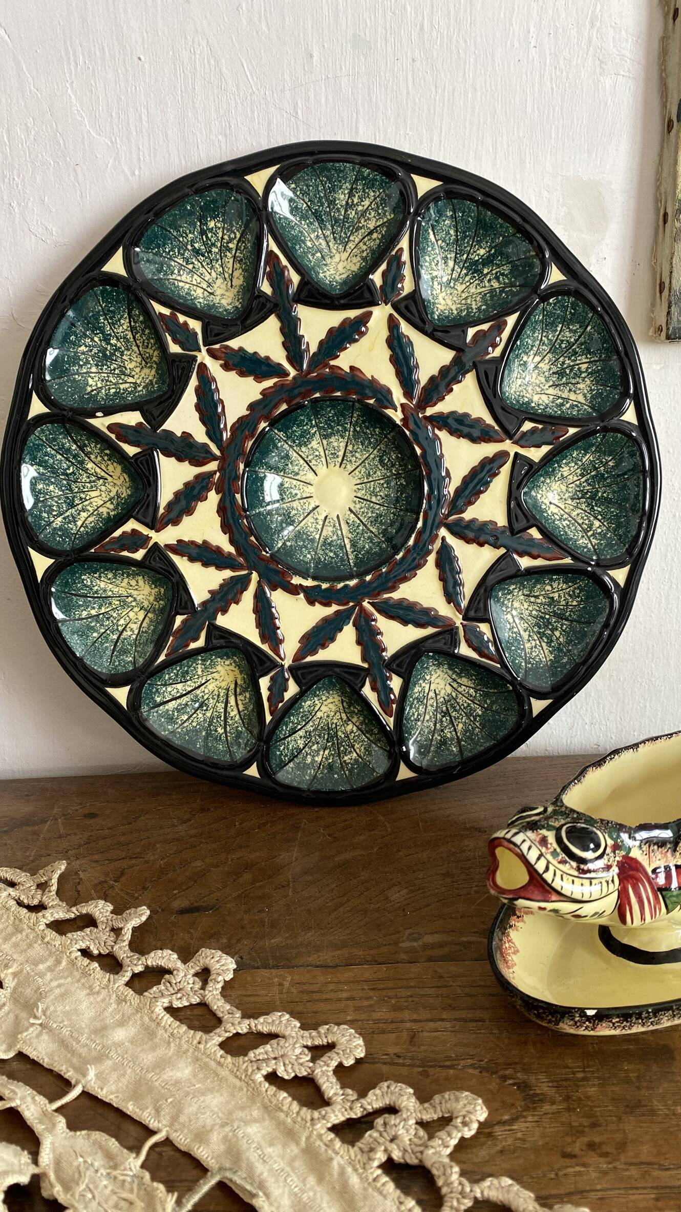 Vintage oyster dish St Jean de Bretagne