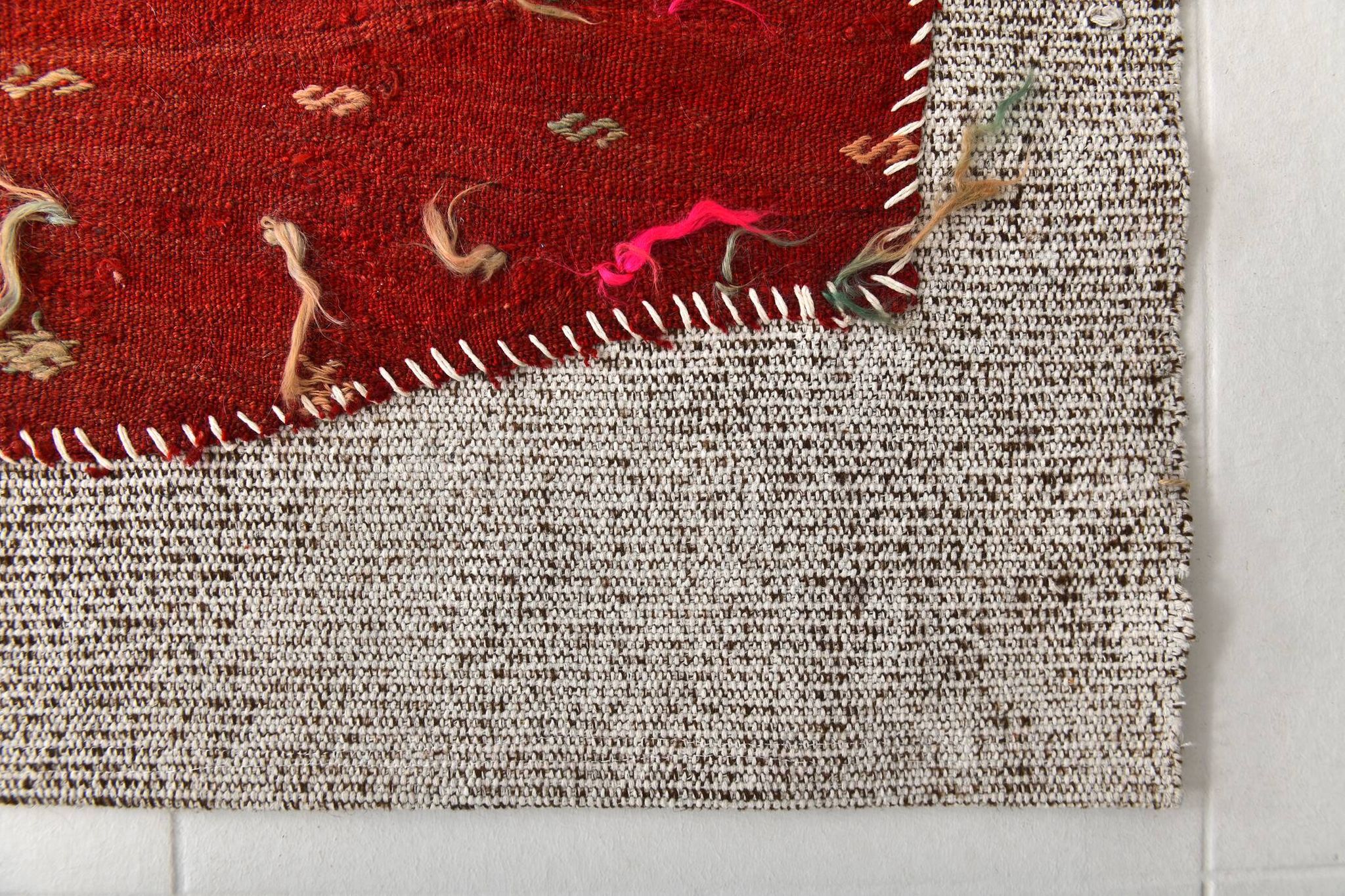 3x5 Red Contemporary Vintage Kilim Rug, 105x149Cm