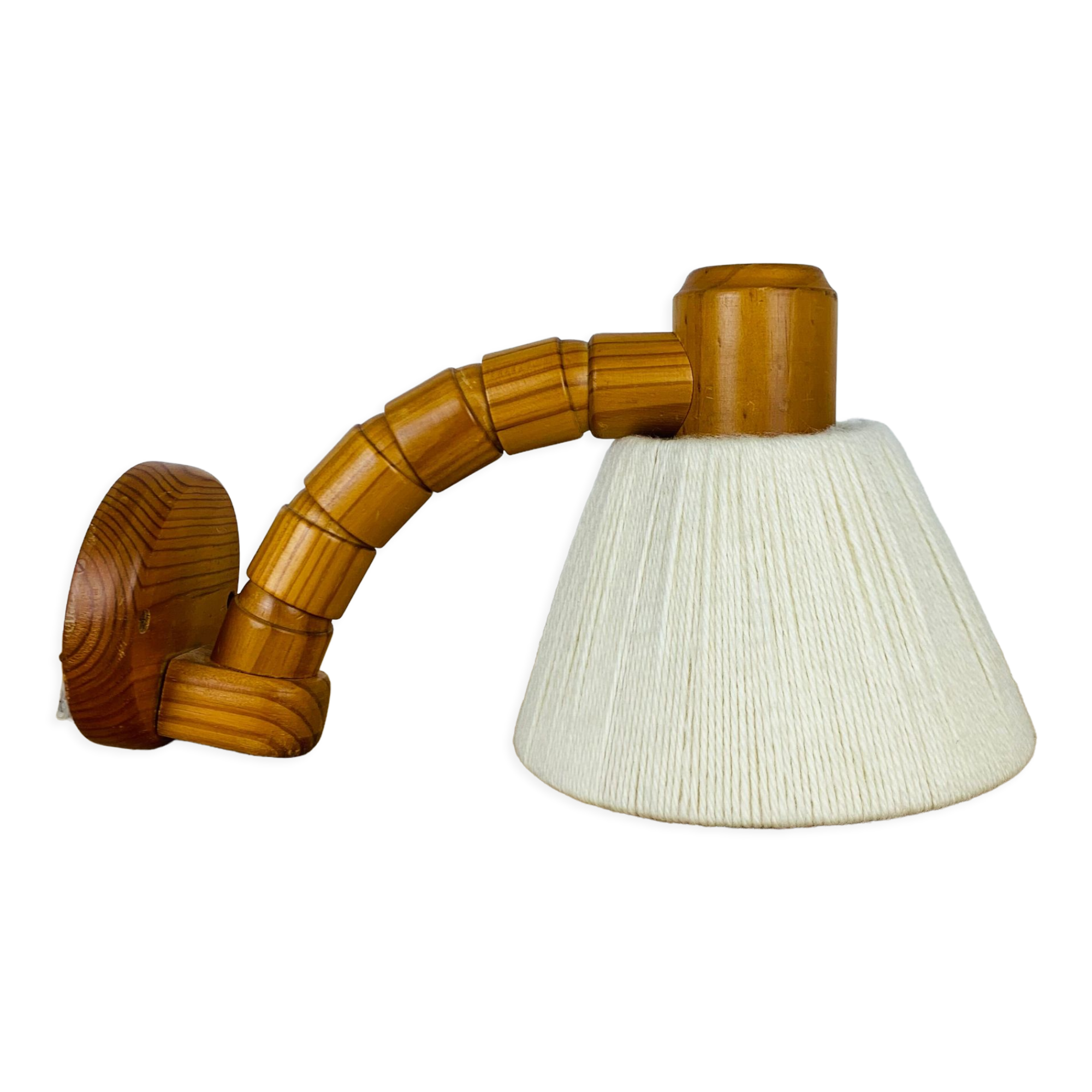 Wall lamp flexible pine lampshade wool 60s
