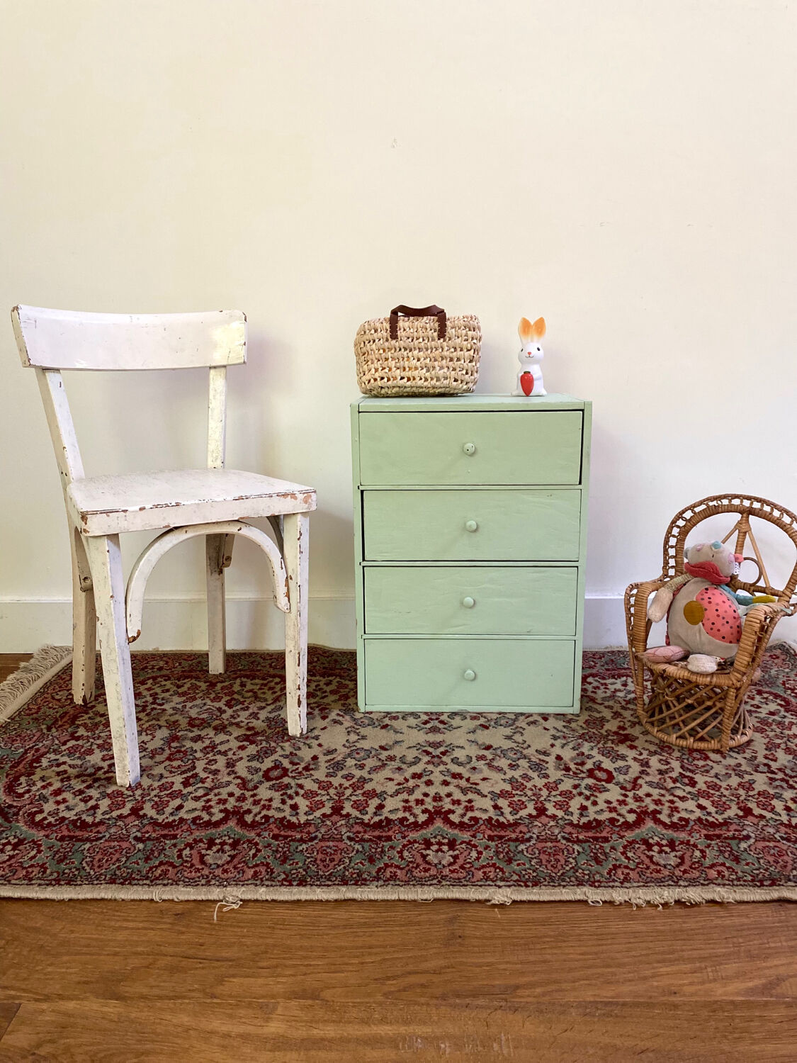 Small white wooden children's bistro chair