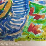 Pierre Lacroux (1909-1993) Gouache 24 x 32 cm - landscape and figure