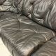 Vintage Black Leather Sofa Design Circa 1980
