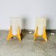 Rocket Desk Lamps In Wood & Glass Crystal By Pokrok Zilina, Poland 1970S