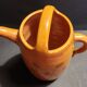 20th century ceramic chevrette enameled terracotta jug signed CM