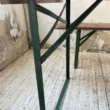 Guinguette table and its 2 benches