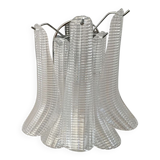 Clear striped “selle” murano glass wall sconce