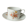 Tasse dejeuner en porcelaine de limoges decor floral