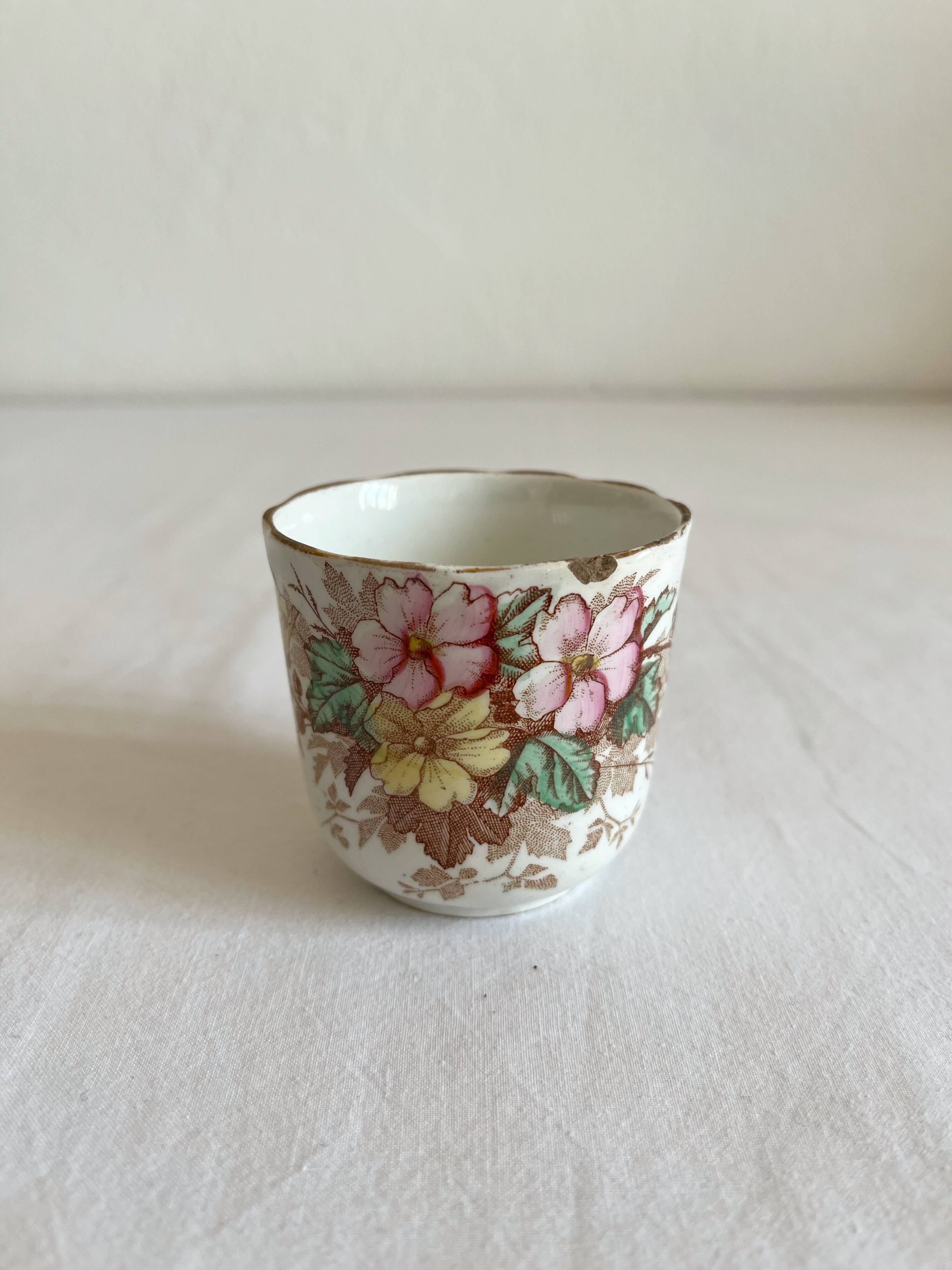 Polychrome ironstone coffee cup KG Lunéville