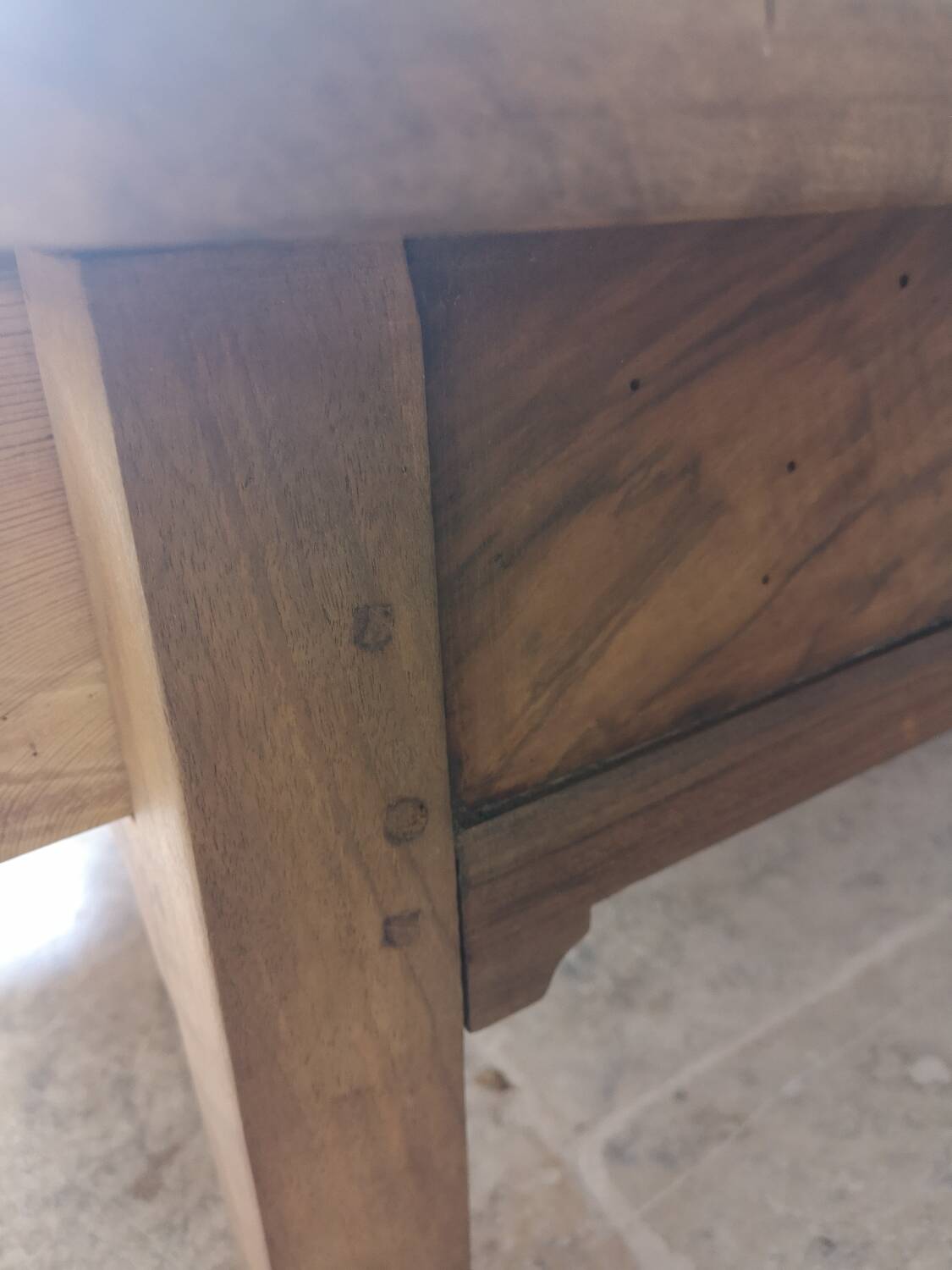 Walnut and oak coffee table.