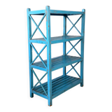 Étagère en teck birman avec patine bleu d’origine