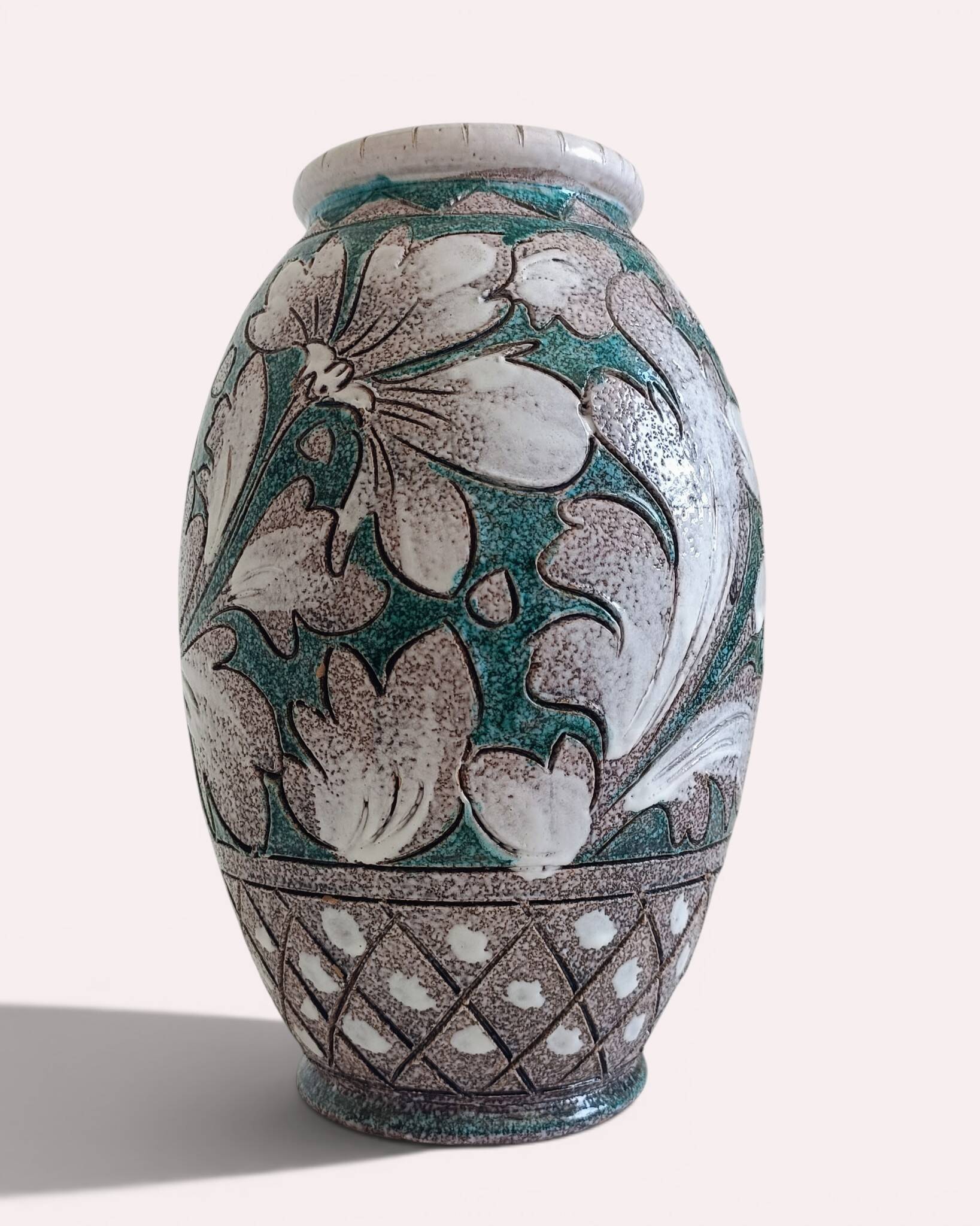 Mid-Century Italian Fratelli Fanciullacci Ceramic Vase, Signed, Tuscany, 1950s