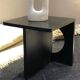 Side table/pedestal table in black-stained wood