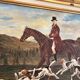 Oil Painting on Wood Panel with Golden Frame, English Hunting Dog