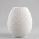 Biscuit porcelain vase by Kaiser, relief decoration, op art design.