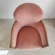 Armchair art deco pink velvet trim