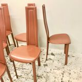 Series of 6 leather chairs