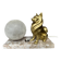 Night lamp with a Spitz figurine in Art Deco style on a marble base.