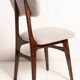 Mid-century butterfly chair, light grey boucle, dark walnut wood, Europe, 1960s.